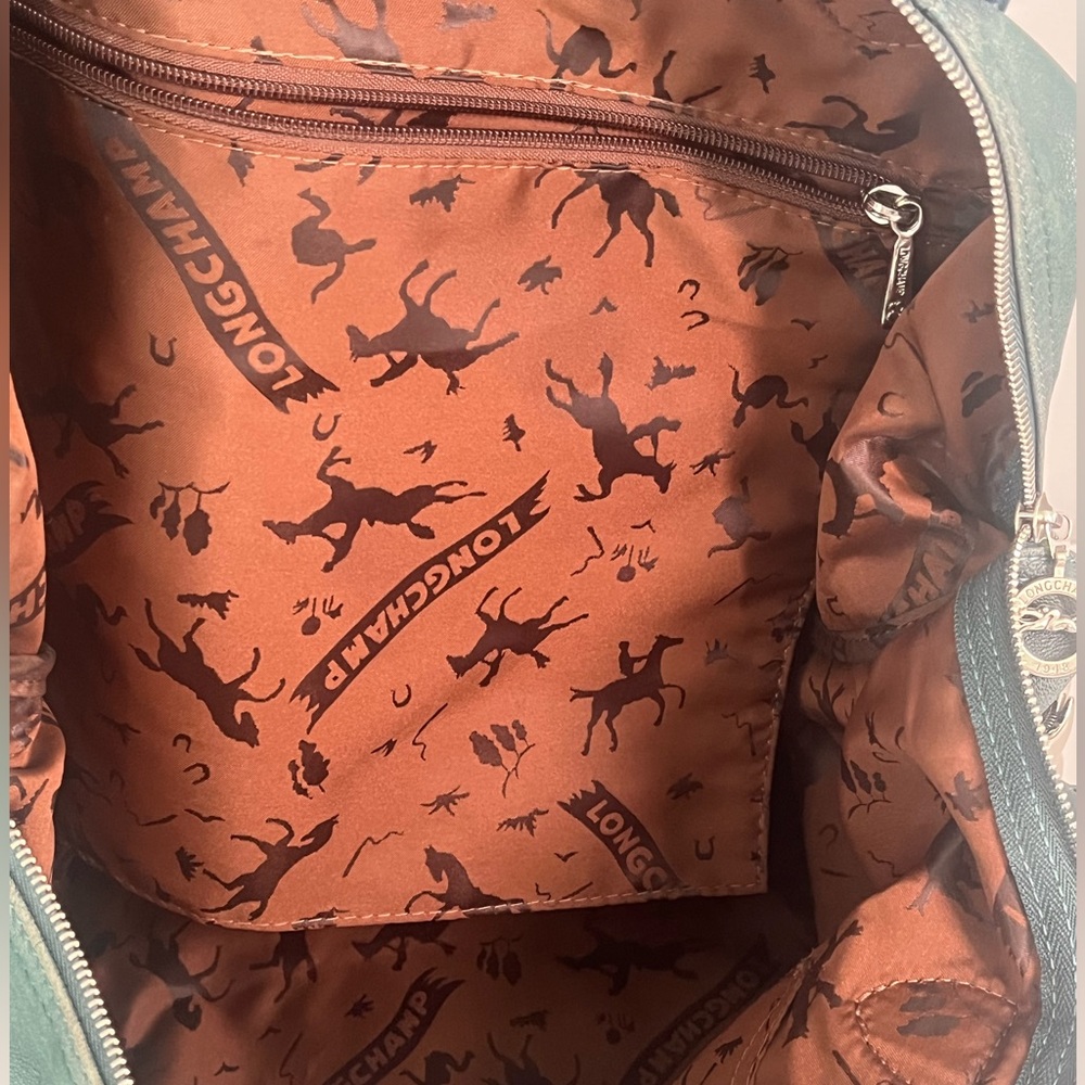 Longchamp Dark Green Leather Shoulder Bag - Picture 10 of 14